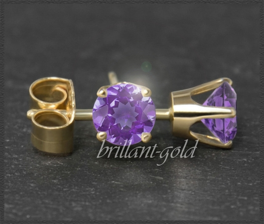 Ohrstecker 585 Gold Amethyst violett 4,5,6,7mm